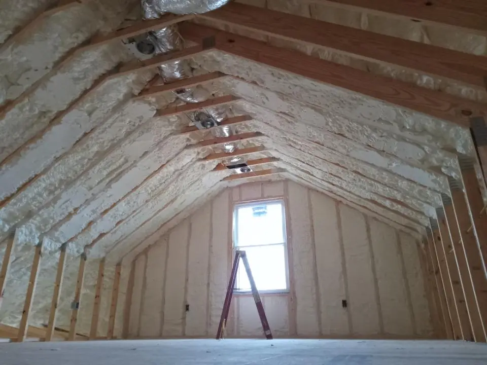 Spray foam roofing application for Crawl Space Insulation project in Woodstock